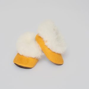Yellow Suede toddler slippers