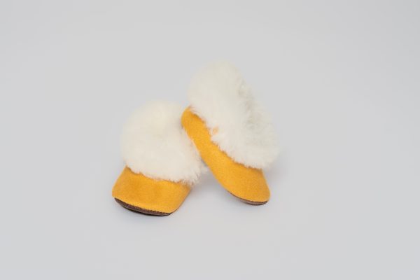 Yellow Suede toddler slippers