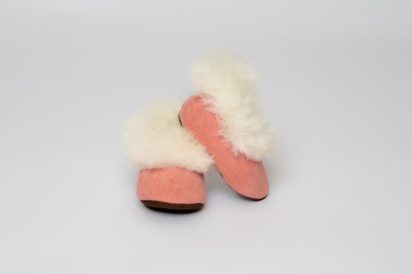 Pink toddler Alpaca fur slippers