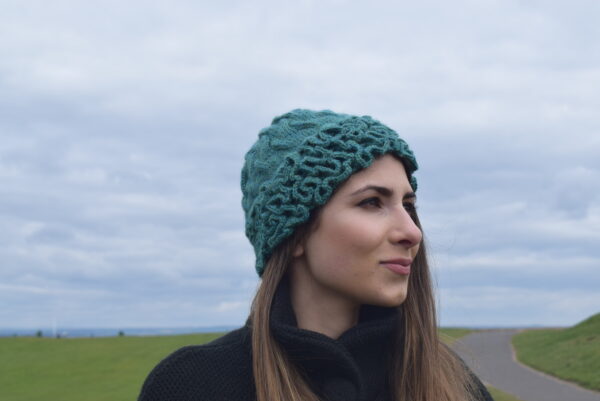 Coral Hat- Designer Evelyn Monteza presents a chic women’s hat. Coming from Peru where she has caught the world’s attention with her unique fashion designs. - Image 3