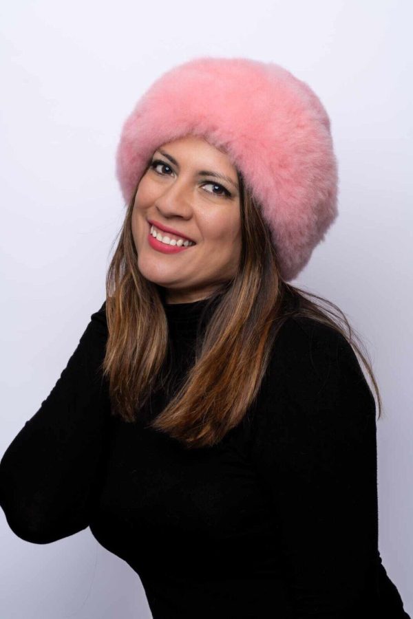 Pink fur hat